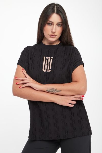 T-shirt damski strukturalny SPORTALM. T-shirty Sportalm, bez wzorów, bez kołnierzyka, bez ramiączek. Za 739.00 zł.