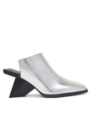 United Nude Klapki Rockit Mule III 1104214116 Srebrny. Szare klapki United Nude, bez wzorów, ze skóry, bez obcasa, bez zapięcia. Za 1,339.00 zł.