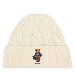 Czapka Polo Ralph Lauren. Białe czapki zimowe Polo Ralph Lauren, bez wzorów. Za 419.99 zł.