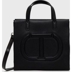 Twinset torebka kolor czarny. Czarne shopper bag Twinset, bez wzorów, na ramię, bez dodatków. Za 779.99 zł.