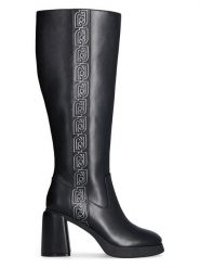 Liu Jo Kozaki w kolorze czarnym rozmiar: 37. Czarne kozaki Liu Jo, na zimę, bez wzorów, bez obcasa, bez zapięcia. Za 420.68 zł.