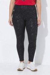 Damskie Legginsy treningowe wysoki stan szybkoschnący materiał elastyczny pas. Czarne legginsy Ulla Popken, bez wzorów, z elastanu, sportowe. Za 239.99 zł.
