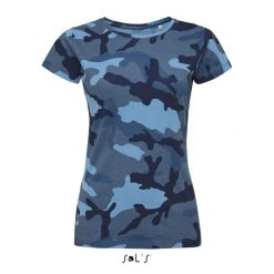 Koszulka damska Sol's Camo. Niebieskie t-shirty sportowe SOL'S, s, bez wzorów, bez ramiączek. Za 131.50 zł.