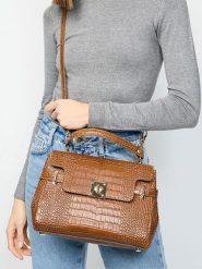 Christian Laurier Skórzana torebka "Swan Croco" w kolorze jasnobrązowym - 28 x 20 x 11 cm rozmiar: onesize. Brązowe torebki klasyczne Christian Laurier, bez wzorów, z materiału, przez ramię, bez dodatków. Za 304.99 zł.