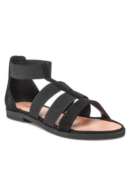 Lasocki Sandały RST-4876-07 Czarny. Czarne sandały Lasocki, bez wzorów, z materiału, bez obcasa, na płaskiej podeszwie, bez zapięcia. Za 149.99 zł.