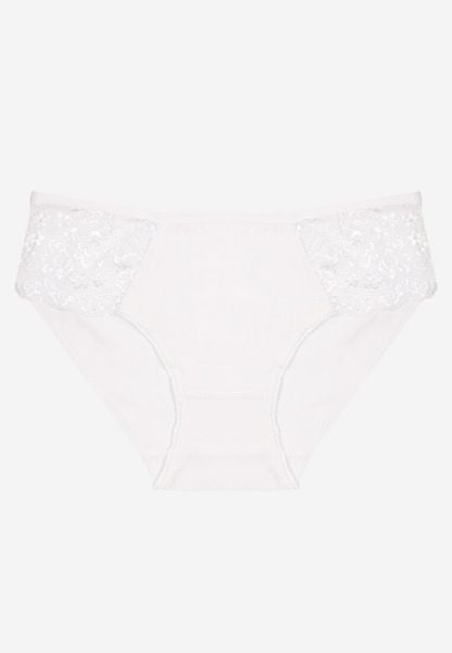 Białe Bawełniane Majtki Typu Figi z Koronką Talionae. Białe figi Born2be, bez wzorów, z bawełny. Za 4.99 zł.