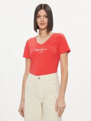 Pepe Jeans T-Shirt Wendy PL505482 Czerwony Regular Fit. Czerwone t-shirty Pepe Jeans, m, bez wzorów, z bawełny, bez kołnierzyka, bez ramiączek. Za 99.99 zł.