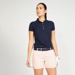 Spodenki do golfa chino damskie Inesis MW500. Czerwone szorty INESIS, bez wzorów, z bawełny, sportowe. W wyprzedaży za 59.99 zł.