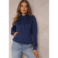 Granatowa Bluza z Kapturem Kalladina. Niebieskie bluzy Renee, l, bez wzorów, z bawełny, casualowe, bez ramiączek, z kapturem. W wyprzedaży za 48.99 zł.