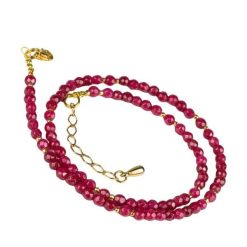 RIO Naszyjnik rubelity delikatny srebro pozłacane. Czerwone naszyjniki Samba Gems, z hematytem, pozłacane. Za 299.00 zł.