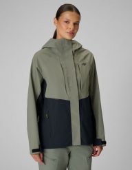 4F Kurtka trekkingowa membrana 10000 damska - khaki M. Brązowe kurtki 4f, m, bez wzorów, bez kaptura. Za 399.99 zł.