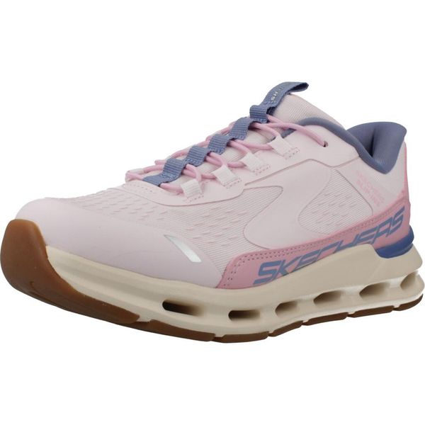 Buty SKECHERS GLIDE STEP VISTA LANE Rose. Czerwone buty trekkingowe Skechers, z tkaniny, bez zapięcia. Za 280.50 zł.