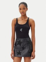 One Teaspoon Top Fine 26605 Czarny Slim Fit. Czarne topy One Teaspoon, s, bez wzorów, z bawełny, bez kołnierzyka, bez ramiączek. Za 139.99 zł.