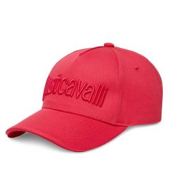 Czapka z daszkiem Just Cavalli. Czerwone czapki z daszkiem Just Cavalli, bez wzorów. Za 179.99 zł.