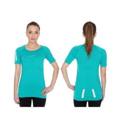 Koszulka damska krótki rękaw Brubeck Athletic lazurowa zieleń M SS11080. Niebieskie bielizna termoaktywna damska Brubeck, bez wzorów, bez ramiączek. Za 109.00 zł.