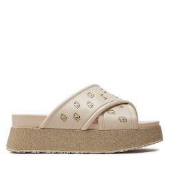 Klapki Liu Jo. Brązowe klapki Liu Jo, bez wzorów, bez obcasa, bez zapięcia. Za 429.99 zł.