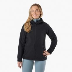Kurtka softshell Turystyka Damska Swedemount Stryn Softshell oddychająca. Czarne kurtki przejściowe sportowe SWEDEMOUNT, bez wzorów, z softshellu, bez kaptura, trekkingowe. Za 249.99 zł.