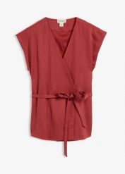 Top w stylu kamizelki z paskiem, z mieszanki wiskozy. Czerwone topy bonprix, bez wzorów, z wiskozy, bez kołnierzyka, bez ramiączek. Za 142.99 zł.