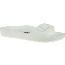 Brinkenstock Klapki Birkenstock Madrid Essentials Eva W 128183 białe. Białe klapki bez wzorów, casualowe, bez obcasa, bez zapięcia. Za 366.06 zł.