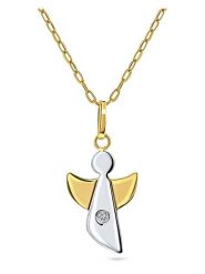 Revoni Złoty naszyjnik z diamentową zawieszką - dł. 45 cm rozmiar: onesize. Żółte naszyjniki Revoni, z materiału, z diamentem, złote. Za 1,087.99 zł.