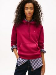 Tommy Jeans sweter z kapturem Kobiety Bawełna czerwony|wyrazisty róż, XS. Czerwone swetry Tommy Jeans, xs, bez wzorów, z bawełny, klasyczne, bez ramiączek. Za 229.95 zł.
