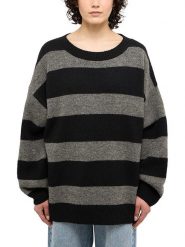 Mustang Sweter "Moon" w kolorze czarno-szarym rozmiar: M. Czarne swetry Mustang, m, bez wzorów, z wełny, bez ramiączek. Za 136.45 zł.