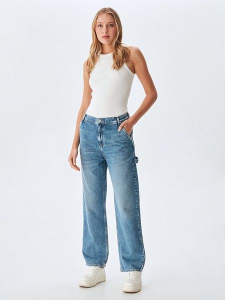 LTB Dżinsy "Milda B" - Loose fit - w kolorze niebieskim rozmiar: W28/L32. Niebieskie jeansy LTB, l, z aplikacjami, z bawełny, z podwyższonym stanem. Za 104.64 zł.