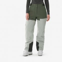 Spodnie narciarskie i snowboardowe damskie Quechua 500 AM. Brązowe spodnie narciarskie WED'ZE, bez wzorów, z materiału, narciarskie. Za 399.99 zł.