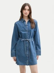 Tom Tailor Denim Sukienka jeansowa 1045461 Niebieski Regular Fit. Niebieskie sukienki TOM TAILOR DENIM, xs, bez wzorów, z bawełny, bez kołnierzyka, bez ramiączek. Za 179.99 zł.