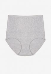 Szare Modelujące Majtki z Bawełny High Waist Nilionea. Szare bielizna modelująca Renee, bez wzorów, z bawełny, z podwyższonym stanem. W wyprzedaży za 15.99 zł.