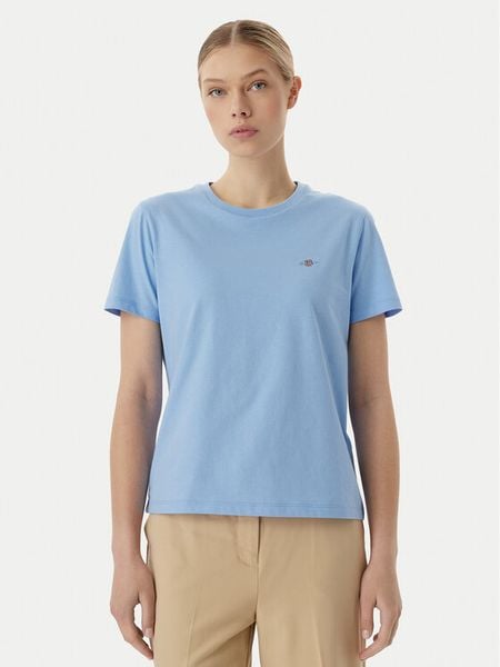 Gant T-Shirt 4200200 Niebieski Regular Fit. Niebieskie t-shirty Gant, s, bez wzorów, z bawełny, bez kołnierzyka, bez ramiączek. Za 137.99 zł.