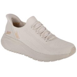 Buty sportowe Sneakersy damskie, Slip-Ins: Bobs Sparrow 2.0 - Lucky Run. Białe buty sportowe lifestyle Skechers, bez wzorów, bez zapięcia, trekkingowe, skechers sport. Za 309.99 zł.