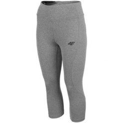 Damskie Legginsy 3/4 H4Z22 SPDF350. Brązowe legginsy 4f, bez wzorów, sportowe. Za 111.99 zł.