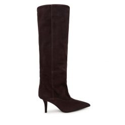 Kozaki Guess. Brązowe kozaki Guess, z aplikacjami, bez obcasa, na szpilce, bez zapięcia. Za 1,059.00 zł.