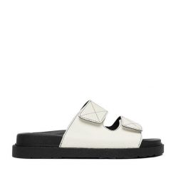 Klapki JENNY. Białe klapki Jenny, bez wzorów, bez obcasa, bez zapięcia. Za 79.99 zł.