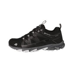 Niskie buty turystycznie unisex Alpine Pro Uhese. Czarne trekkingi Alpine Pro, bez wzorów, z gumy, przed kostkę, bez zapięcia, trekkingowe. Za 399.00 zł.