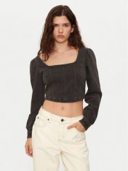 Lee Bluzka 112355105 Czarny Slim Fit. Czarne bluzki Lee, xl, bez wzorów, z bawełny, bez kołnierzyka, bez ramiączek. Za 139.99 zł.