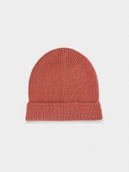 4F Czapka zimowa z dodatkiem materiałów z recyklingu damska - pomarańczowa S. Brązowe czapki zimowe 4f, bez wzorów, z materiału. W wyprzedaży za 4.99 zł.