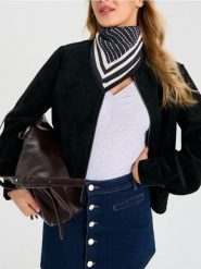 Prążkowana chusta w paski - czarny. Czarne chusty Sinsay, bez wzorów, prążkowane. Za 15.99 zł.