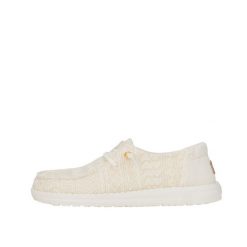 HEYDUDE Damskie Mokasyny Wendy Crochet Lace. Białe mokasyny Hey dude, bez wzorów, z materiału. Za 289.00 zł.
