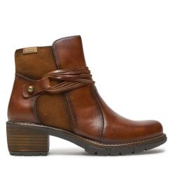 Botki Pikolinos. Brązowe botki Pikolinos, bez wzorów, bez obcasa, na słupku, bez zapięcia. Za 629.99 zł.