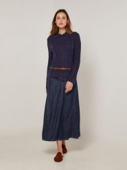 Rodier Sweter w kolorze granatowym rozmiar: M. Niebieskie swetry Rodier, m, bez wzorów, klasyczne, bez ramiączek. Za 288.52 zł.