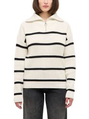 Mustang Sweter w kolorze kremowo-czarnym rozmiar: M. Brązowe swetry Mustang, m, bez wzorów, bez ramiączek. Za 236.05 zł.