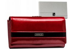 Portfel skórzany Cavaldi [DH] H24-FO-2-SH9 czerwony. Czerwone portfele 4U Cavaldi, bez wzorów, z lakierowanej skóry. Za 75.99 zł.