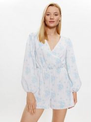 Glamorous Kombinezon TM0699 Biały Regular Fit. Białe sukienki Glamorous, bez wzorów, z syntetyku, bez kołnierzyka, bez ramiączek. Za 69.99 zł.