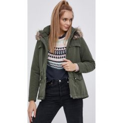 Only Parka damska zimowa. Zielone płaszcze ONLY, na zimę, l, bez wzorów, z tkaniny, z kapturem. W wyprzedaży za 104.99 zł.