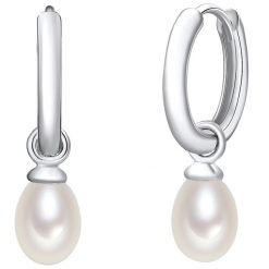 Valero Pearls Kreole z perłą srebro wysokiej próby Perła hodowlana słodkowodna srebrny Kolczyki koła 1 ct Damski. Szare kolczyki Valero Pearls, z perłą, srebrne. Za 359.99 zł.