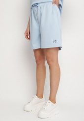 Niebieskie Szorty Bermudy w Sportowym Stylu z Kieszeniami Tezira. Niebieskie szorty Born2be, bez wzorów, eleganckie. Za 59.99 zł.