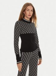 Guess Sweter W3BR81 Z37K0 Czarny Slim Fit. Czarne swetry Guess, xs, z aplikacjami, z syntetyku, bez ramiączek. Za 239.99 zł.