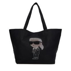 Torebka KARL LAGERFELD. Czarne shopper bag KARL LAGERFELD, bez wzorów, bez dodatków. Za 309.99 zł.